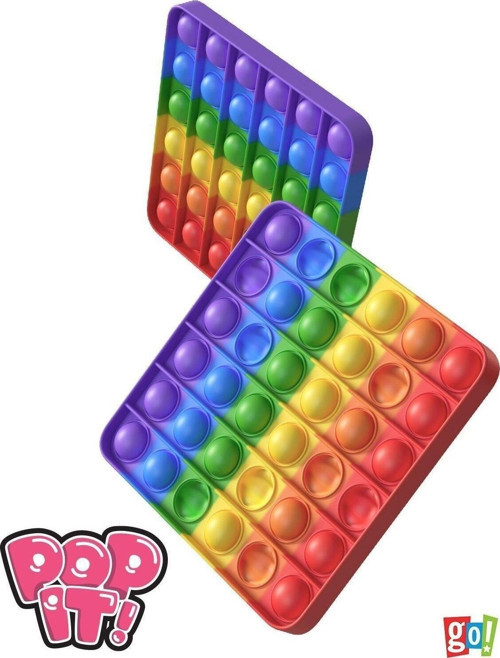 Pop It Kare-Yuvarlak Gökkuşağı Duyusal Oyuncak Zihinsel Gelişim Stres Popit