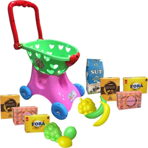 Süper Market Arabası Dolu Olarak Alışveriş Arabası