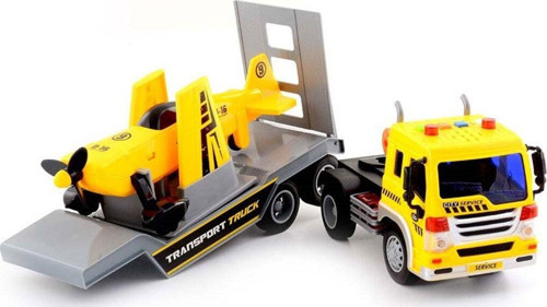 Sesli Ve Işıklı Sürtmeli Uçak Taşıyan Transporter Uçak Taşıyan Tır 1:16 Ölçek