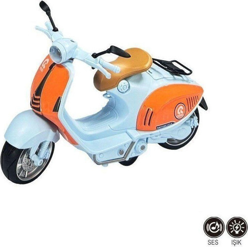 Pilli Sesli Ve Işıklı 1:10 Ölçek Die-Cast Clasic Vp Motosiklet Çek Bırak