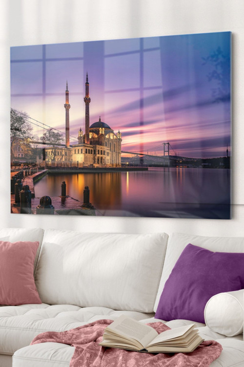 Ortaköy Camii| Dini Temalı Cam Tablo | Hediyelik, Dekoratif, Ofis, Mutfak
