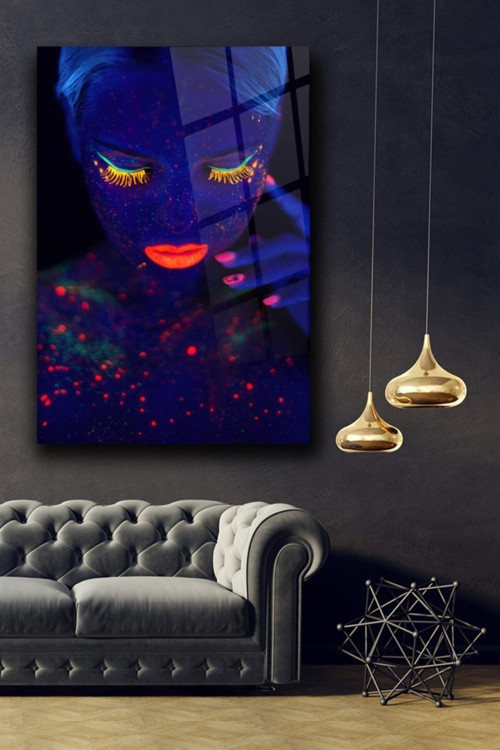 Modern Tablo Neon Portre Cam Tablo | Hediyelik, Dekoratif, Ofis, Mutfak