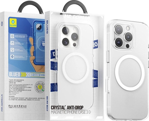 iPhone 16 Pro Uyumlu Crystal+ Anti-Drop Magnetic Magsafe Şeffaf Telefon Kılıfı