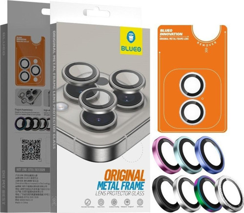 iPhone 16 ve 16 Plus Uyumlu Gümüş Taşlı/Diamond Metal Frame Aplikatörlü Kamera Lens Camı Koruy