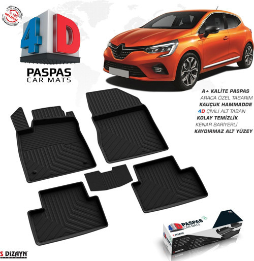 Renault Clio 5 4D Havuzlu Paspas 2019 ve Üzeri A+Kalite