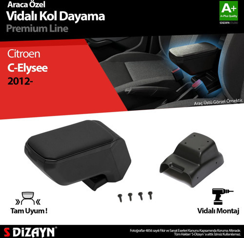 Citroen C-Elysee Kol Dayama Kolçak ABS Vidalı Siyah 2012 Üzeri A+ Kalite