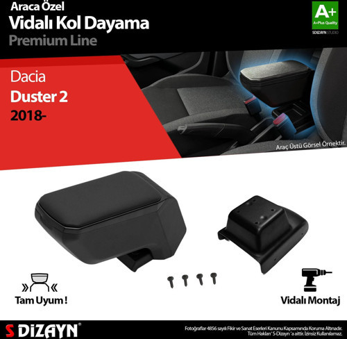 Dacia Duster 2 Kol Dayama Kolçak ABS Vidalı Siyah 2018 Üzeri A+Kalite