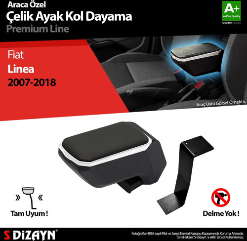 Fiat Linea Kol Dayama Kolçak Çelik Ayaklı ABS Gri 2007-2018 A+Kalite