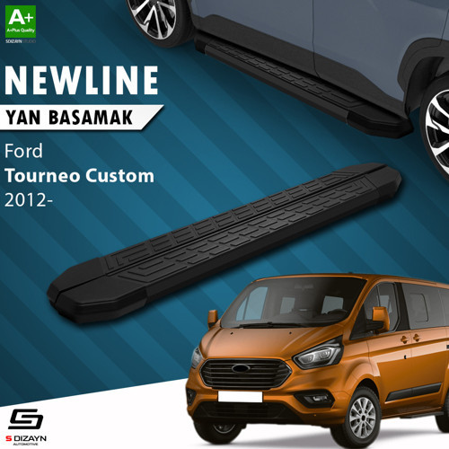 Ford Tourneo Custom Uzun Şase NewLine Siyah Yan Basamak 243 Cm 2012 Üzeri