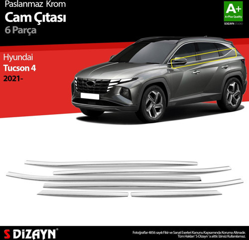 Hyundai Tucson 4 Krom Cam Çıtası 6 Prç. 2020 Üzeri