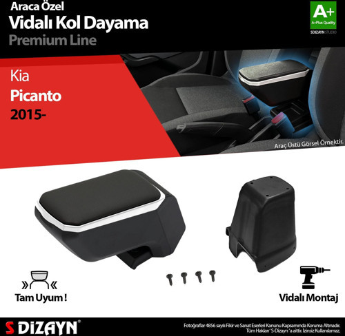Kia Picanto Kol Dayama Kolçak ABS Vidalı Gri 2015 Üzeri A+Kalite