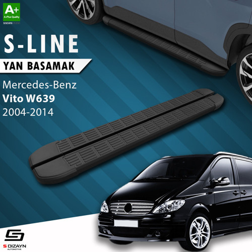 Mercedes Vito W639 Kısa Şase S-Line Siyah Yan Basamak 233 Cm 2004-2014