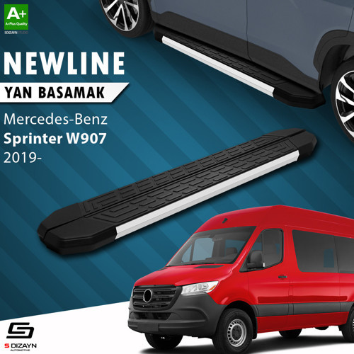 Mercedes Sprinter W907 Uzun Şase NewLine Aluminyum Yan Basamak 333 Cm 2019 Üzeri
