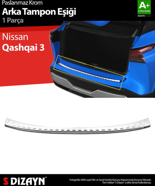 Nissan Qashqai 3 Krom Arka Tampon Eşiği 2021 Üzeri