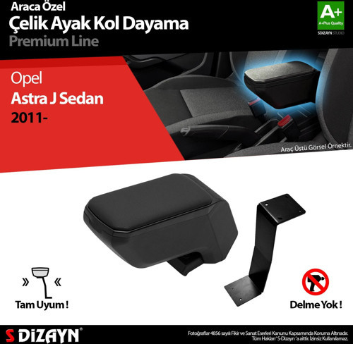 Opel Astra J Sedan Kol Dayama Kolçak Çelik Ayaklı ABS Siyah 2010 Üzeri A+Kalite