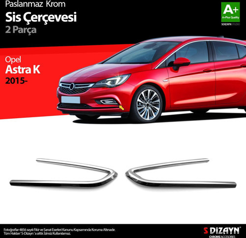 Opel Astra K HB Krom Sis Farı Çerçevesi 2 Prç 2015-2019