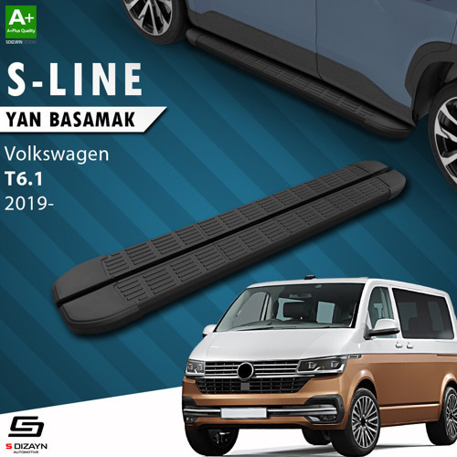 VW Transporter T6.1 Kısa Şase S-Line Siyah Yan Basamak 213 Cm 2019 Üzeri