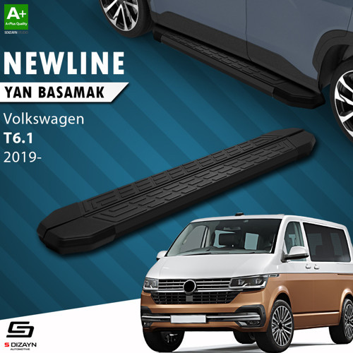 VW Transporter T6.1 Uzun Şase NewLine Siyah Yan Basamak 253 Cm 2019 Üzeri