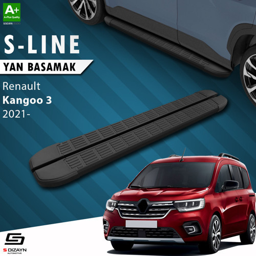 Renault Kangoo 3 Uzun Şase S-Line Siyah Yan Basamak 223 Cm 2021 Üzeri