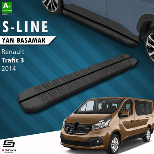 Renault Trafic 3 Kısa Şase S-Line Siyah Yan Basamak 223 Cm 2014 Üzeri