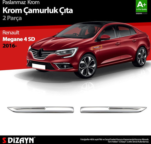 Renault Megane 4 Krom Çamurluk Sinyal Çıtası 2 Prç. 2016-2020