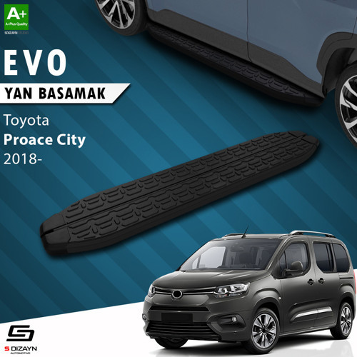 Toyota Proace City Kısa Şase Evo Siyah Yan Basamak 203 Cm 2018 Üzeri