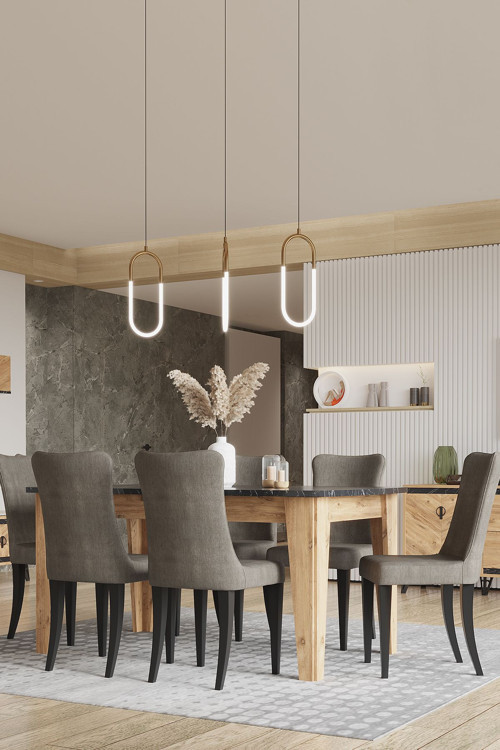 Avrupa 6 Sandalye 1 Açılır Masa Yemek Masası Takımı 6 Kişilik - Atlantik Çam