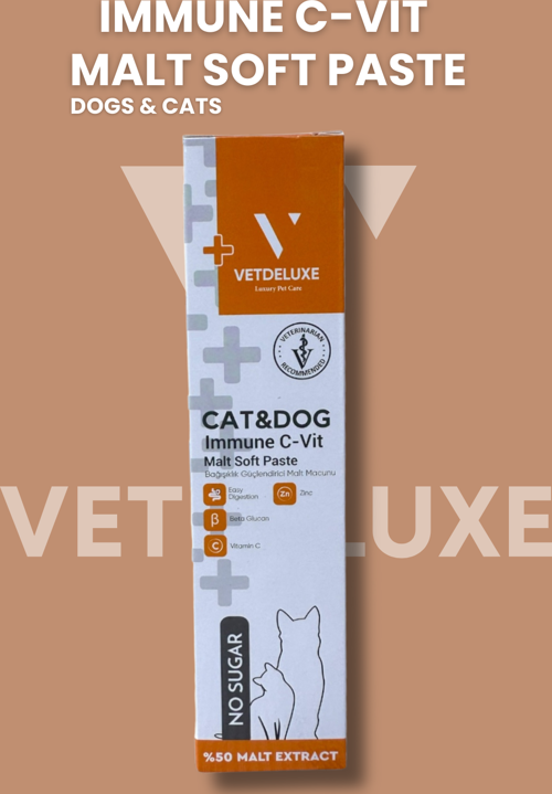 Immune C-Vit Malt Paste C Vitaminli Kedi ve Köpek Bağışıklık Güçlendirici Malt Macunu 100 Gr