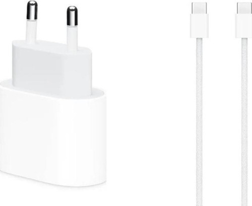 İphone 15/ 15PLUS/ 15PRO/MAX 20Watt Hızlı Şarj Seti 20W Adaptör + USB-C USB-C Kablo 1m Örgülü