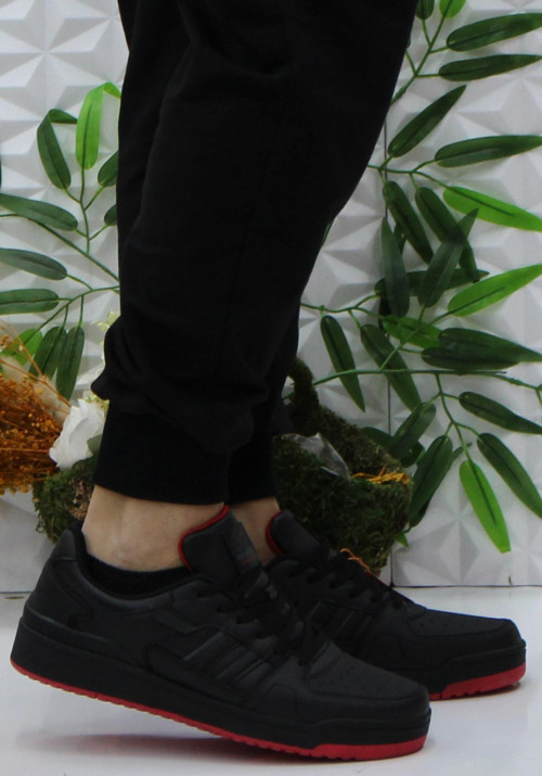 Wılmo Pu Siyah Kırmızı Ürün Sneaker Erkek Spor Ayakkabı