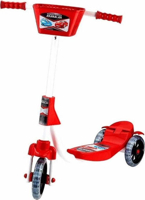 Silikon Tekerlekli Frenli 3 Teker Çocuk Scooter - Cars Arabalar Temalı Scooter