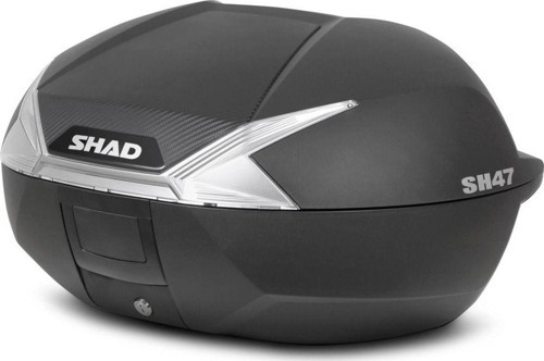Motosiklet Kurye Arka Top Case Çanta Beyaz Reflektörlü Kilitli Shad Motor Çantası Bagaj Hacim 47 Lt