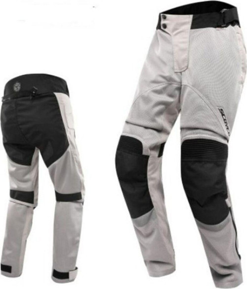 Motosiklet Pantolonu Korumalı Yazlık Aşınmaya Dirençli Kumaş Yan Destek Pedi Motor Pantolon Beyaz