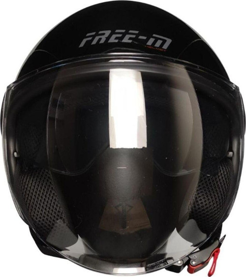 Motosiklet Yarım Kask Camlı Ce Onaylı Güneş Vizörlü Motor Kaskı Black
