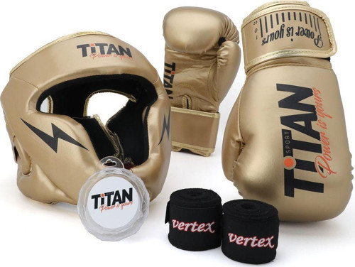 GOLD (ALTIN) Serisi Özel Takım Set , Boks Kaskı, Boks Eldiveni, Dişlik, Bandaj