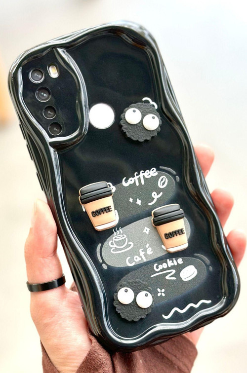 Redmi Note 8 Kahve Kurabiye Desenli 3 Boyutlu Şirin Parlak Tasarım Cookie Kılıf