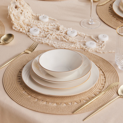 Vera Gold 24 Parça 6 Kişilik Porselen Yemek Takımı