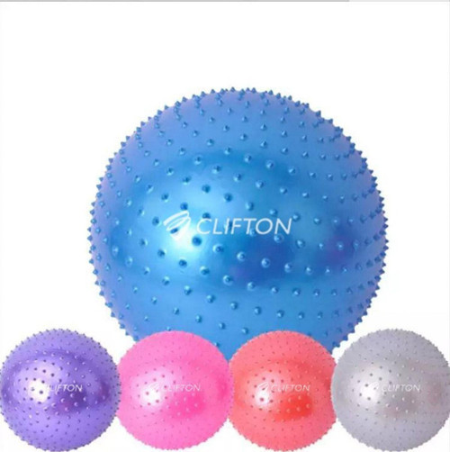 Dikenli Yoga Pilates Aeorobik Jimnastik Topu 65 Cm Mavi+ Pompa