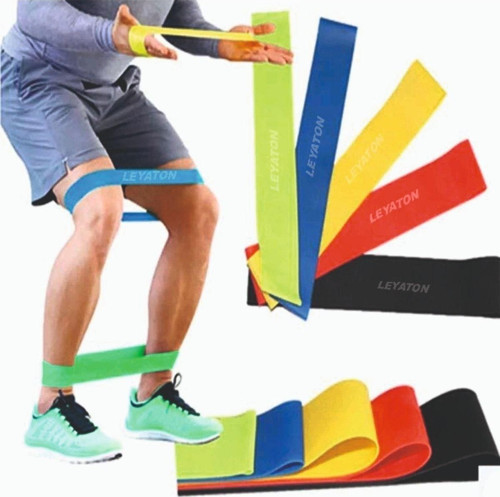 Latex 5'Li Aerobik Pilates Direnç Egzersiz Bandı Squat Çalışma Lastiği Lyrbk-Loop-Set150