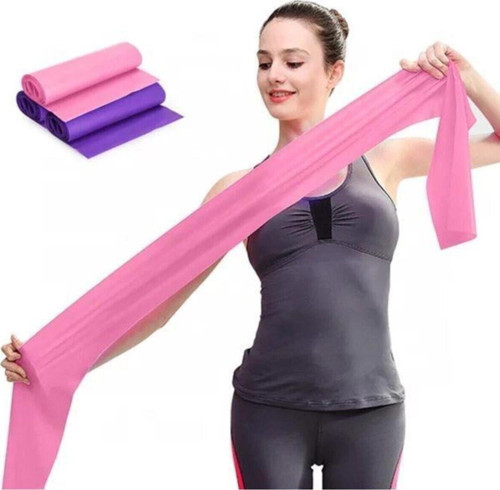 Pilates Bandı Jimnastik Pilates Lastiği 120X15 Cm Egzersiz Aerobik Bant 1 Adet Pembe