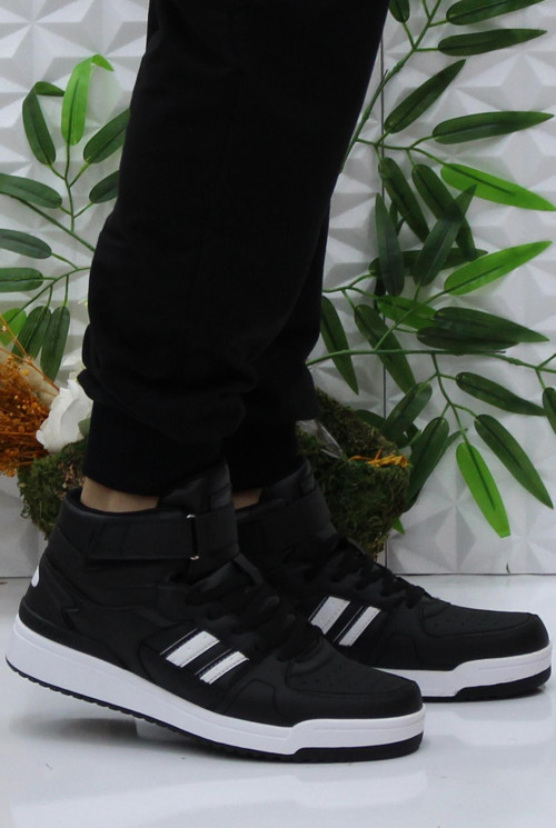 Wılmo Pu Hı Siyah Beyaz Rahat Ürün Sneaker Erkek Spor Ayakkabı