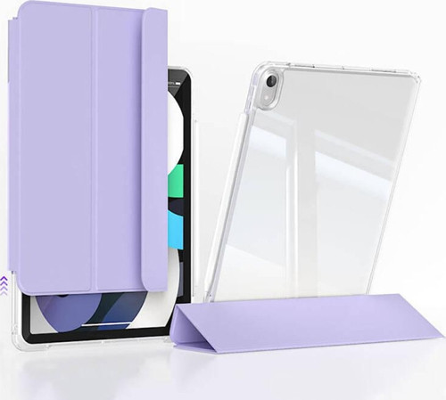 Apple iPad Air 5 10.9 inç Kılıf Magnetik Ayrılabilen Arkası Şeffaf Silikon Mıknatıslı Airbagli Sliding Tablet Kılıfı