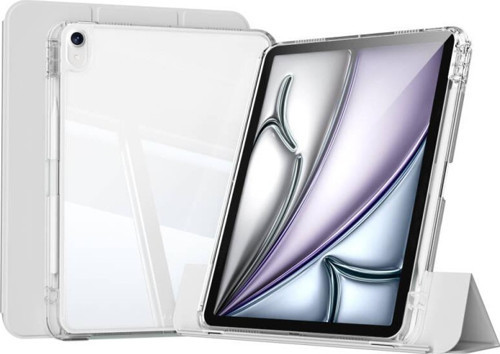 Apple iPad Air 5 10.9 inç Kılıf Magnetik Ayrılabilen Arkası Şeffaf Silikon Mıknatıslı Airbagli Sliding Tablet Kılıfı