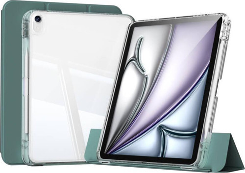 Apple iPad Air 5 10.9 inç Kılıf Magnetik Ayrılabilen Arkası Şeffaf Silikon Mıknatıslı Airbagli Sliding Tablet Kılıfı
