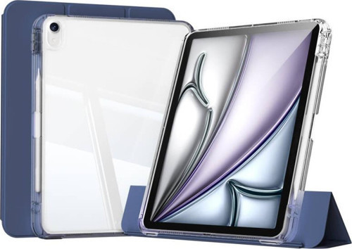 Apple iPad Air 5 10.9 inç Kılıf Magnetik Ayrılabilen Arkası Şeffaf Silikon Mıknatıslı Airbagli Sliding Tablet Kılıfı