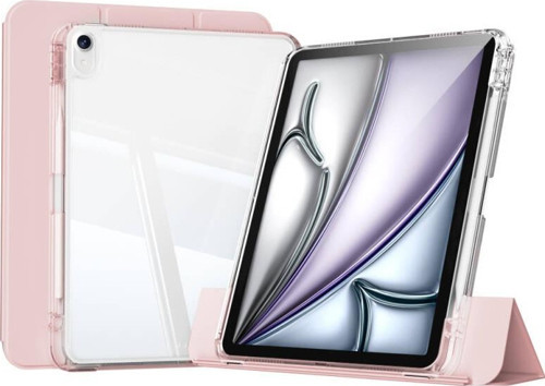 Apple iPad Air 5 10.9 inç Kılıf Magnetik Ayrılabilen Arkası Şeffaf Silikon Mıknatıslı Airbagli Sliding Tablet Kılıfı