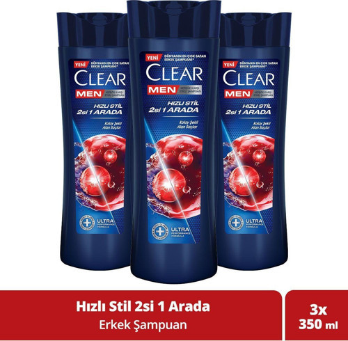 Men Kepeğe Karşı Etkili Şampuan Hızlı Stil 2si 1 Arada 350 ml x 3