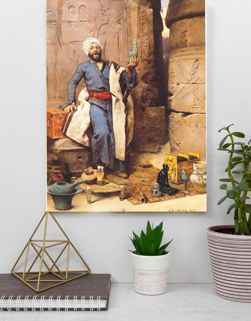 Ünlü Ressam Tabloları, Charles Wilda, Jade Isis Heykeli Cam Tablo