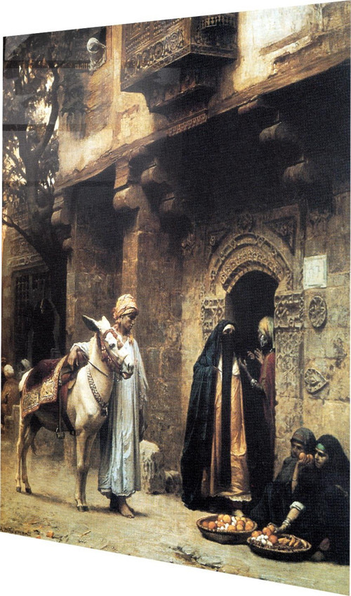 Ünlü Ressam Tabloları, Frederick Arthur Bridgman, Kahire’de Sokak Cam Tablo