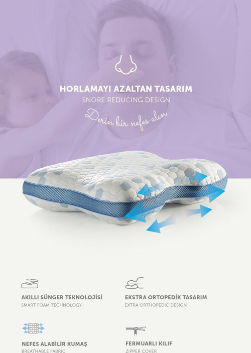 Visco Horlama Azaltıcı Soğuk Kumaşlı (Cooler) Ortopedik Yastık